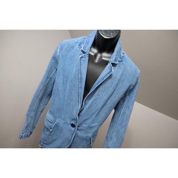 Abercrombie & Fitch Denim Jean Jacket Blue Rugged Womens Size Large - Picture 4 of 9
